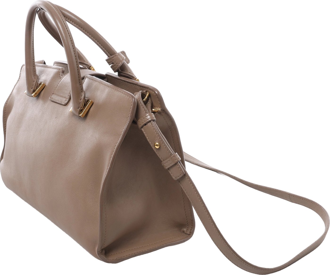 Saint Laurent Paris Baby Cabas Leather 2Way Handbag Beige 424868