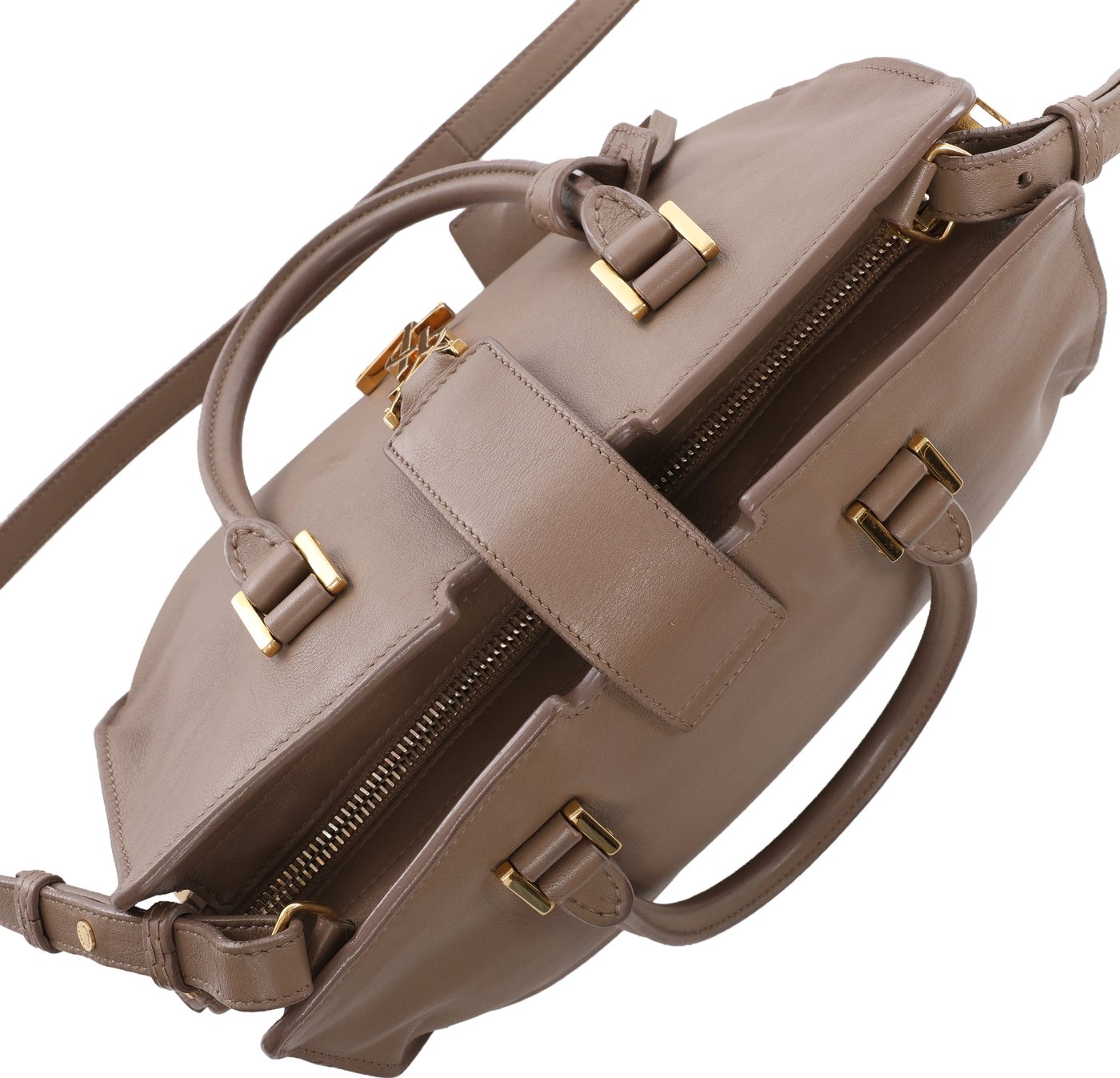 Saint Laurent Paris Baby Cabas Leather 2Way Handbag Beige 424868