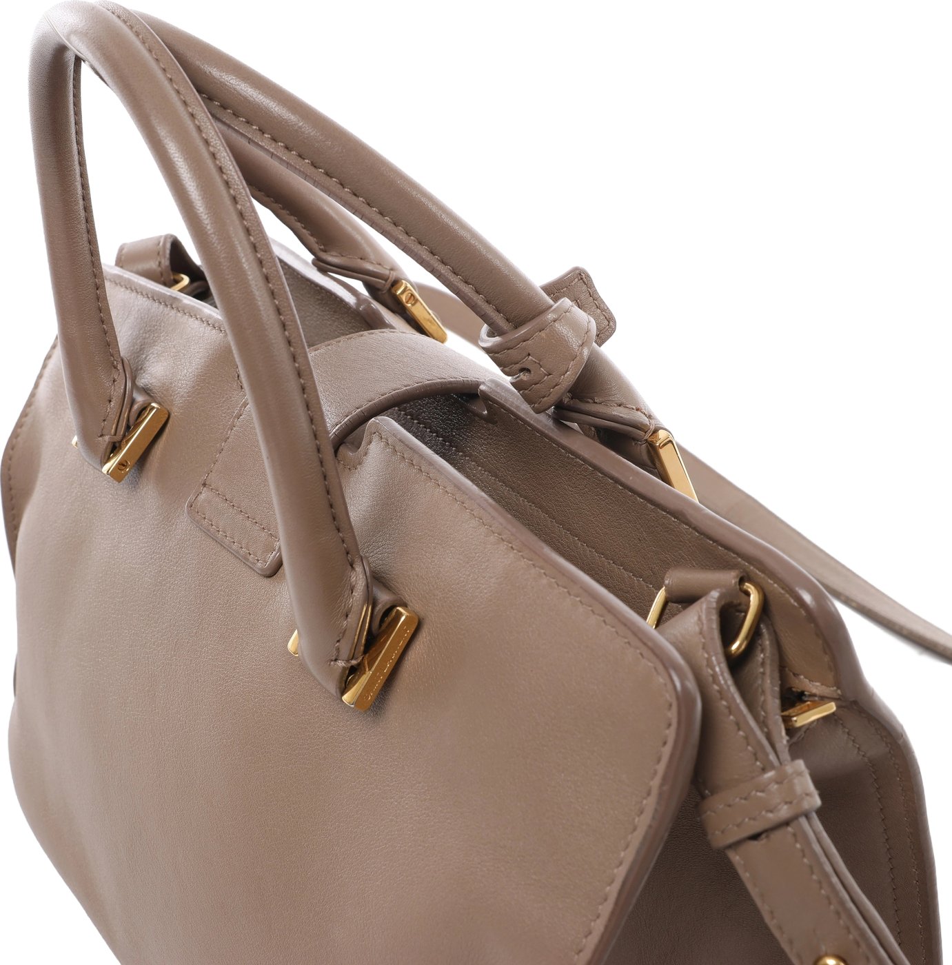 Saint Laurent Paris Baby Cabas Leather 2Way Handbag Beige 424868