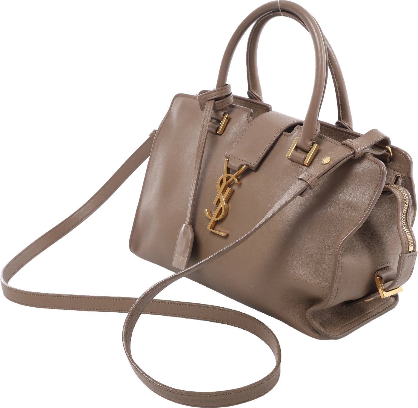Saint Laurent Paris Baby Cabas Leather 2Way Handbag Beige 424868