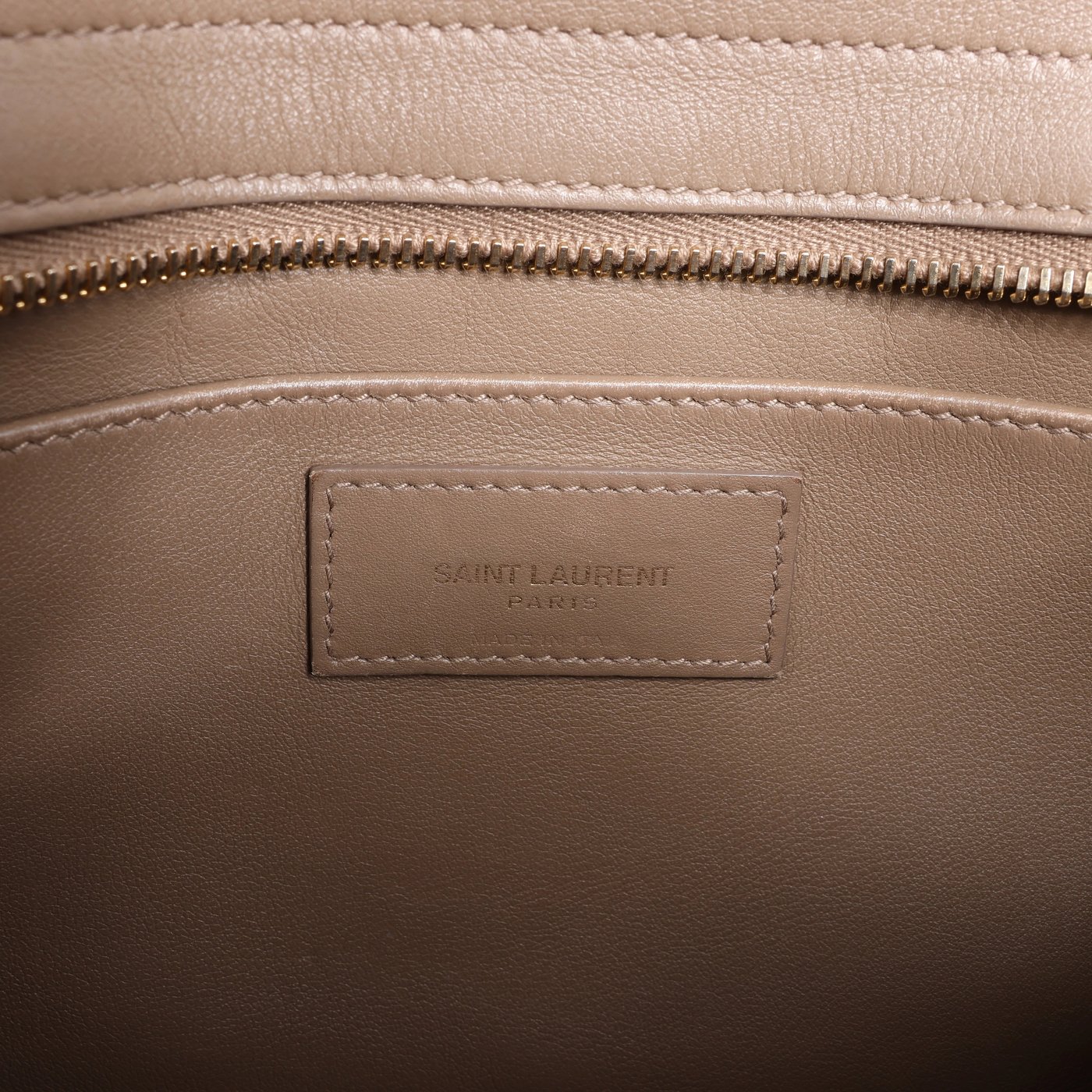 Saint Laurent Paris Baby Cabas Leather 2Way Handbag Beige 424868