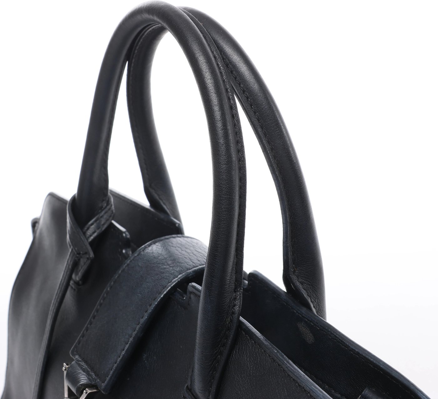 Saint Laurent Paris Downtown Cabas Leather x Studs Handbag in Black 481909