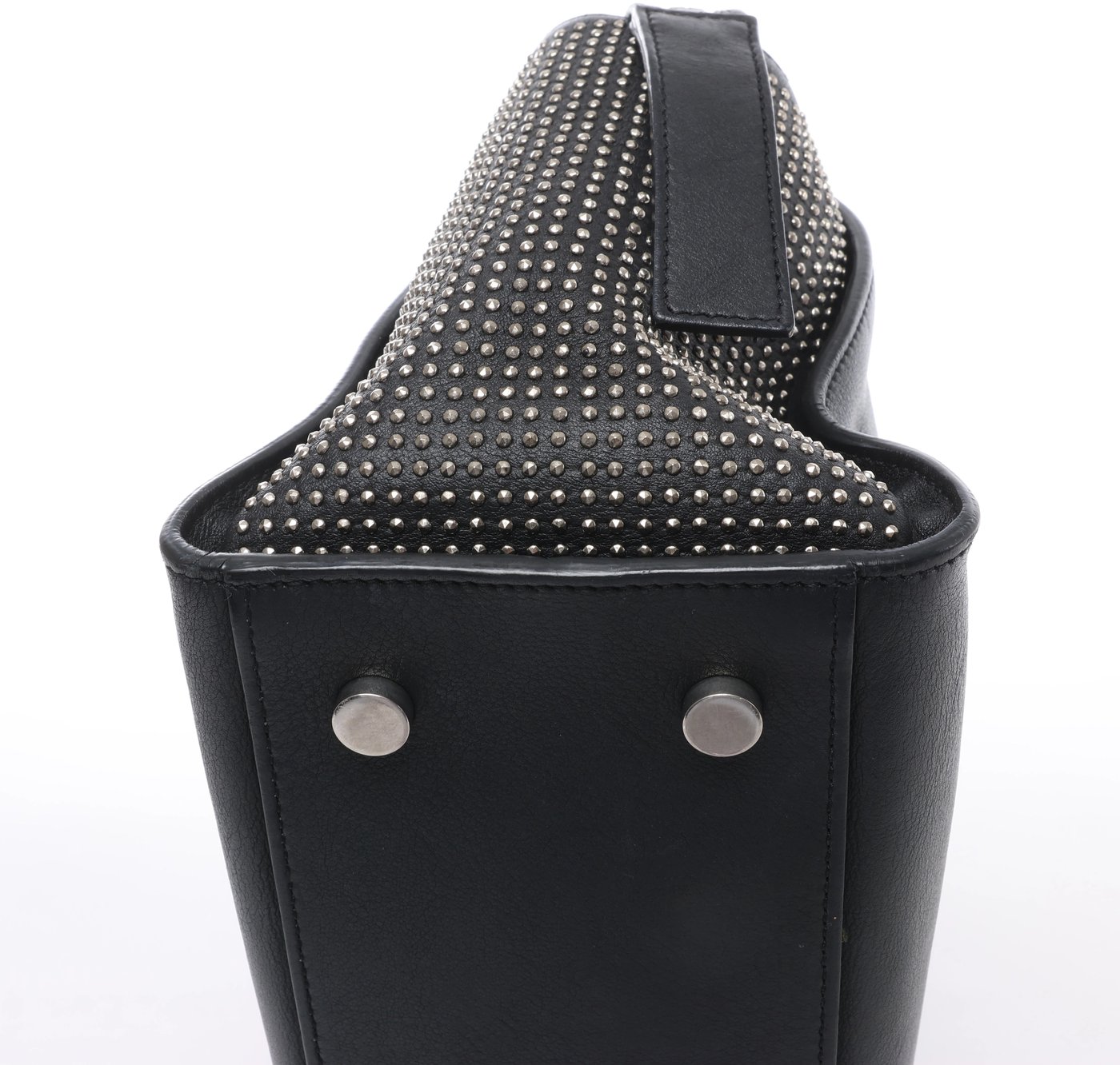 Saint Laurent Paris Downtown Cabas Leather x Studs Handbag in Black 481909