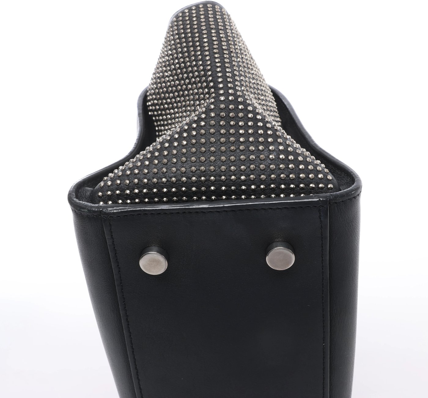 Saint Laurent Paris Downtown Cabas Leather x Studs Handbag in Black 481909