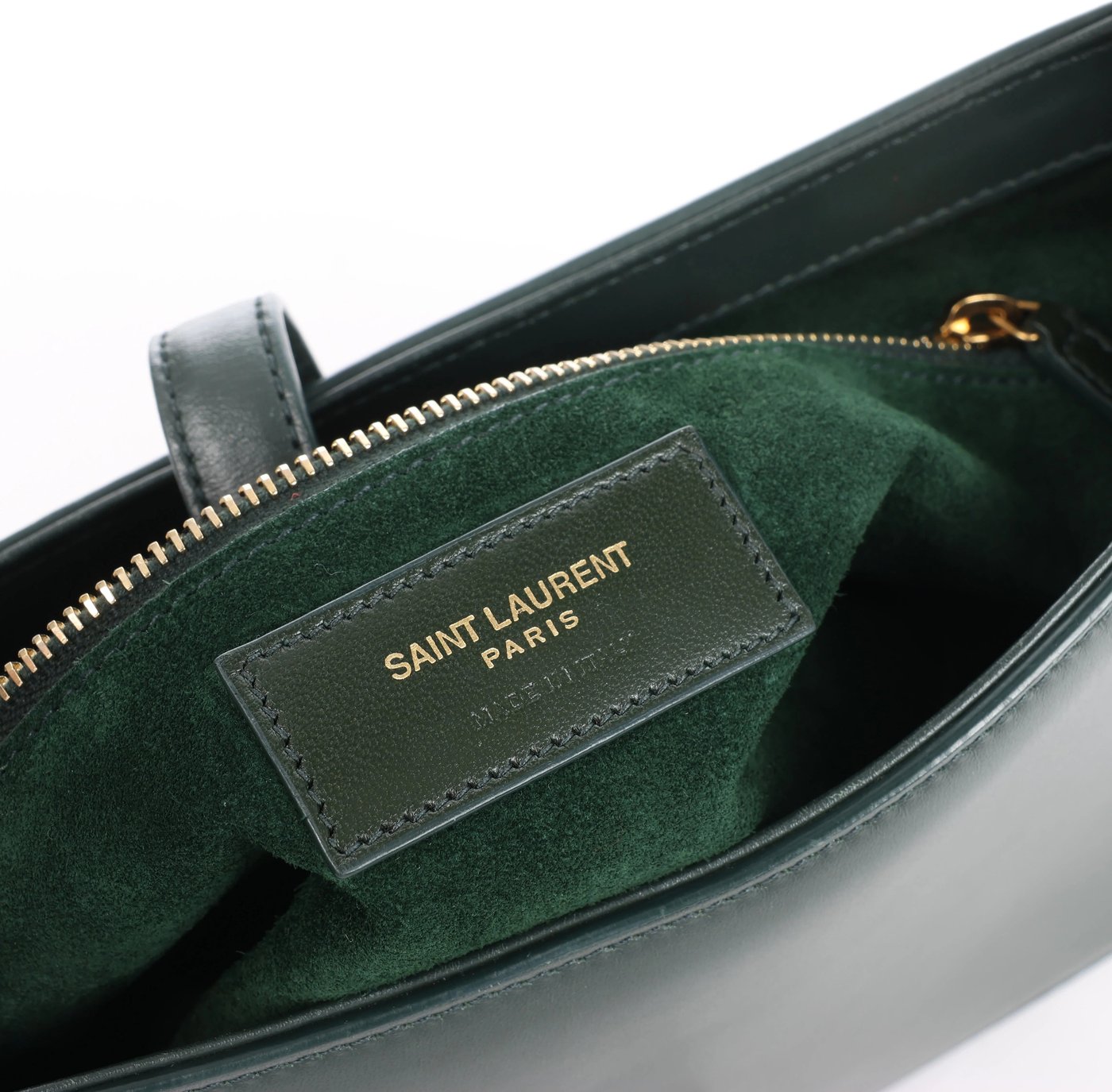 Saint Laurent Paris Le 5 a 7 Leather Shoulder Bag in Green 657228