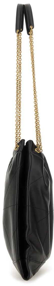 Quilted Lambskin Drawstring Shoulder Bag With Chain Straps