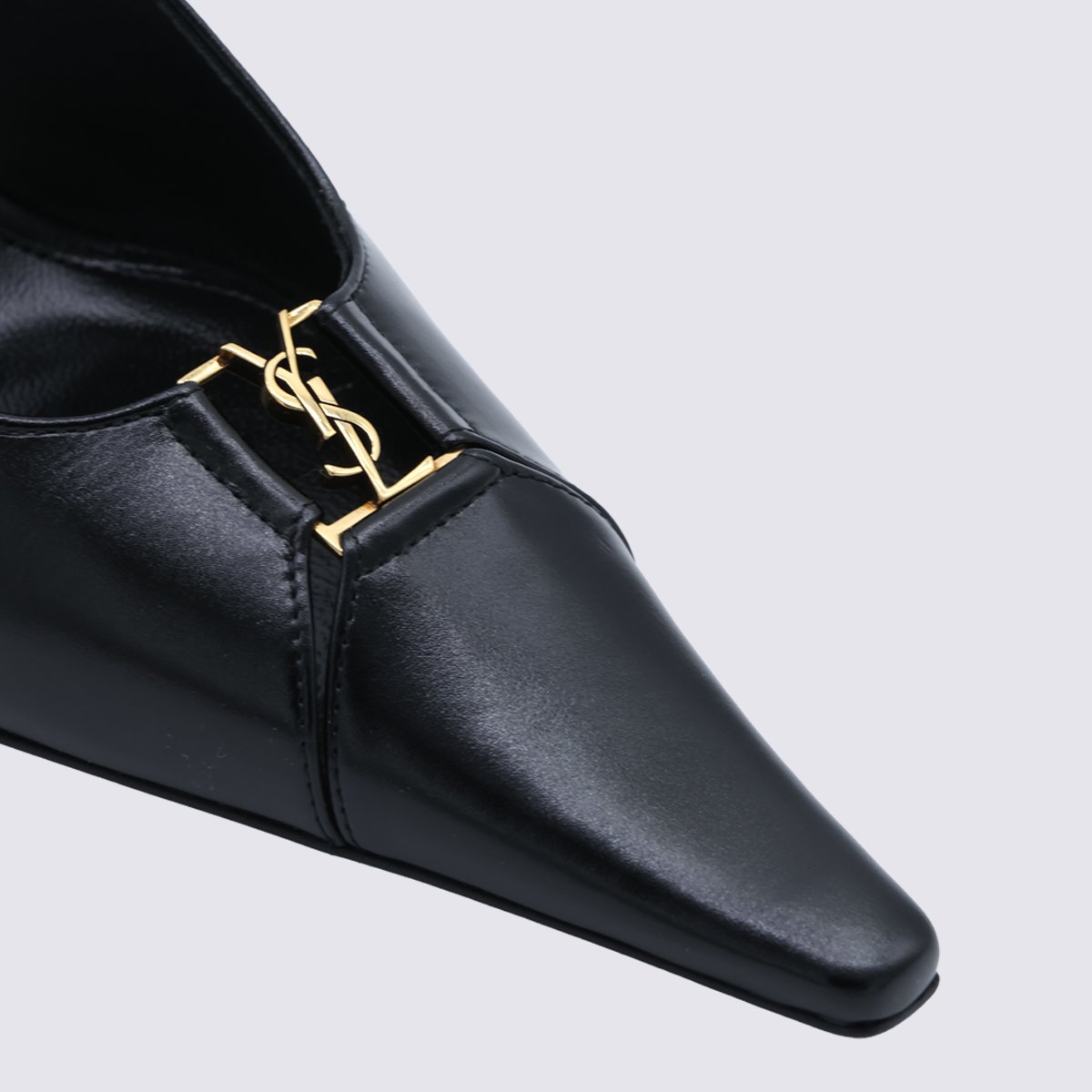Slingback Pump with Pointed Toe and Gold-Tone Logo