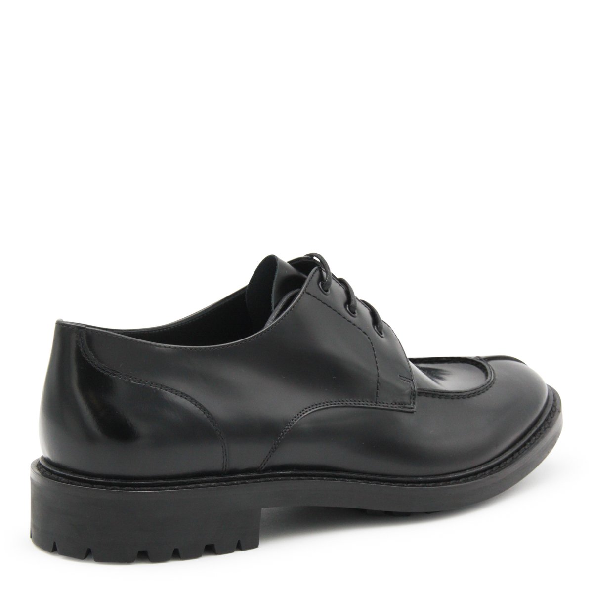 Black Leather Lace Up Loafers