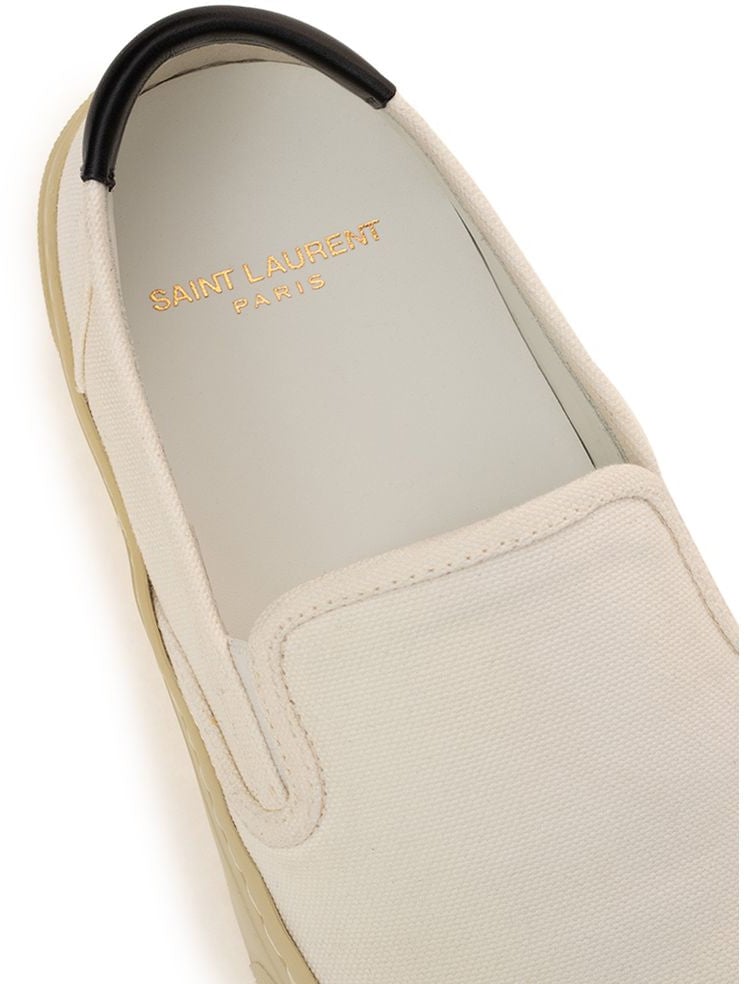 Saint Laurent White Cotton Low Top Sneakers
