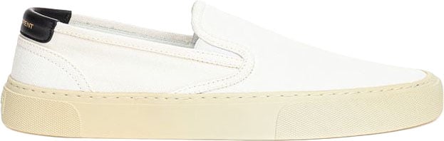 Saint Laurent White Cotton Low Top Sneakers