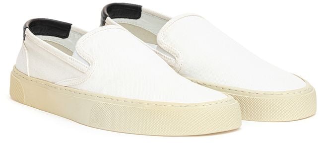 Saint Laurent White Cotton Low Top Sneakers