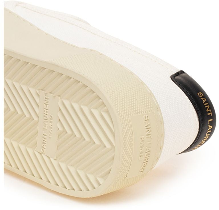 Saint Laurent White Cotton Low Top Sneakers