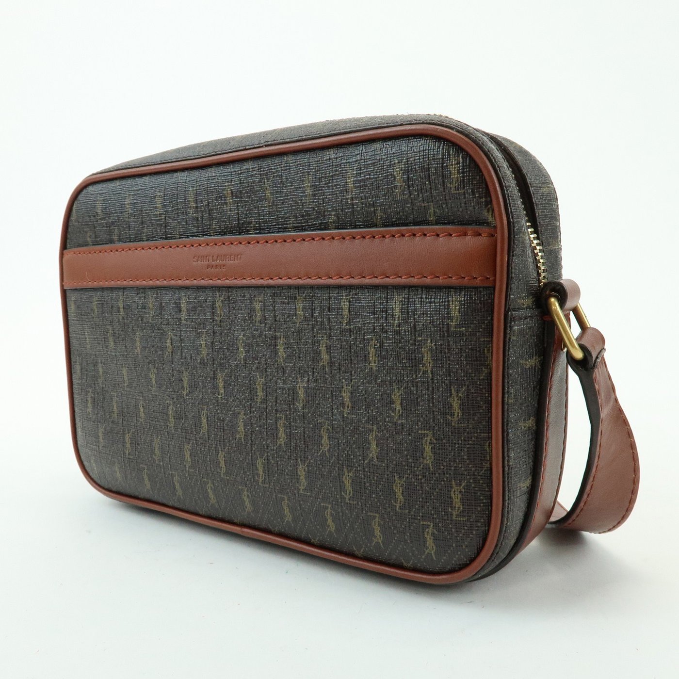 Saint Laurent Le Monogramme Camera Monogram All Over Coated Canvas and Leather Small