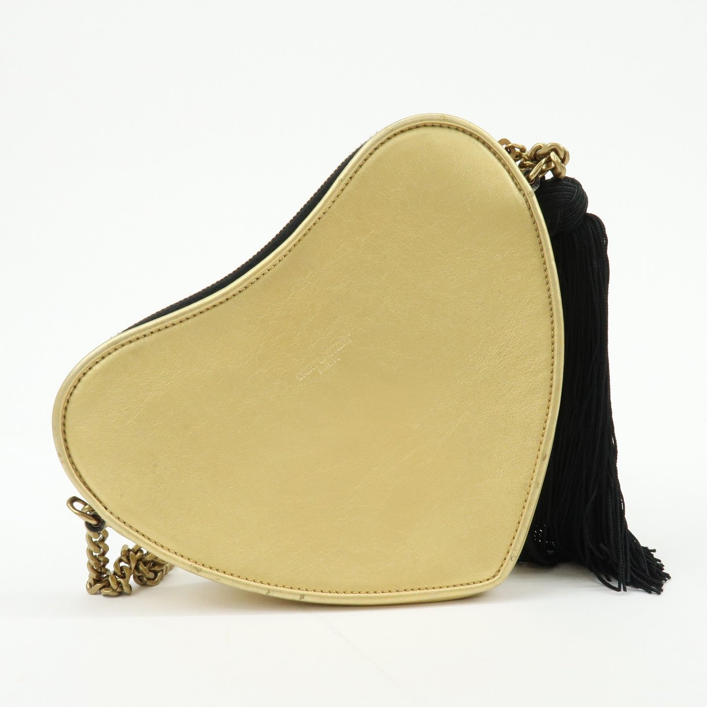 Saint Laurent Love Heart Tassel Chain Leather Small
