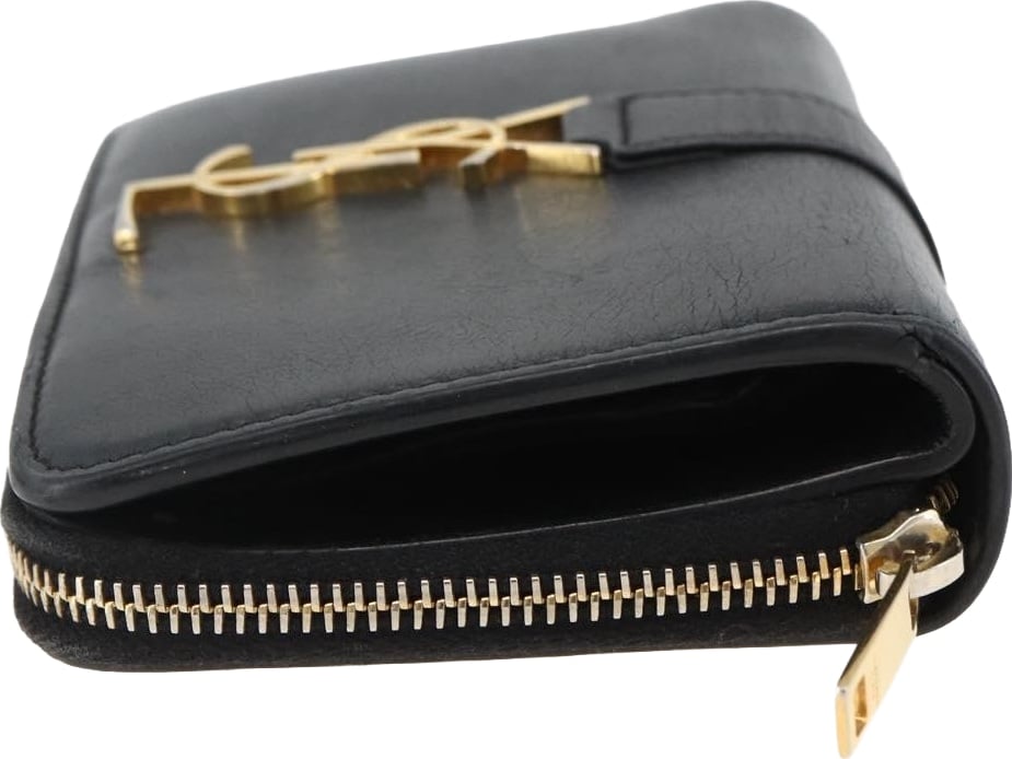 Saint Laurent Classic Monogram YSL Line Zip Around Leather
