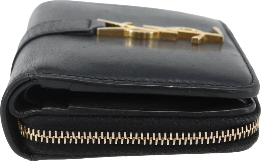 Saint Laurent Classic Monogram YSL Line Zip Around Leather