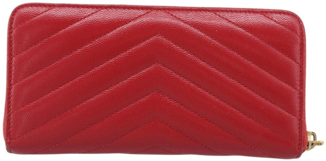 Saint Laurent Loulou Zip Around Matelasse Chevron Leather Long