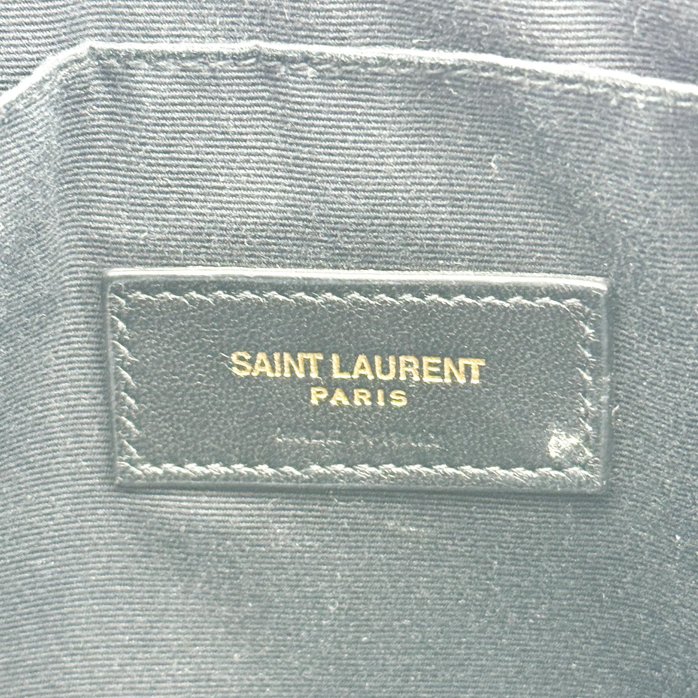 Saint Laurent Classic Monogram Wristlet Matelasse Chevron Leather Small