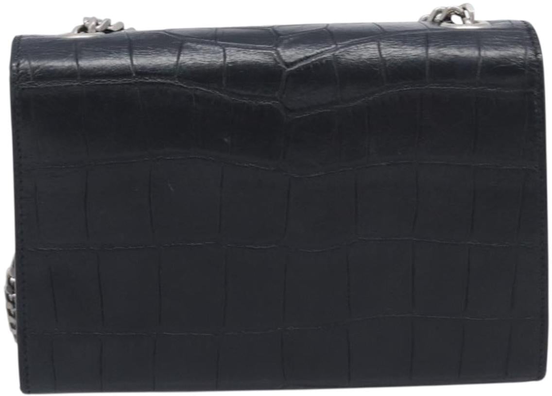 Saint Laurent Classic Monogram Tassel Chain Crocodile Embossed Leather