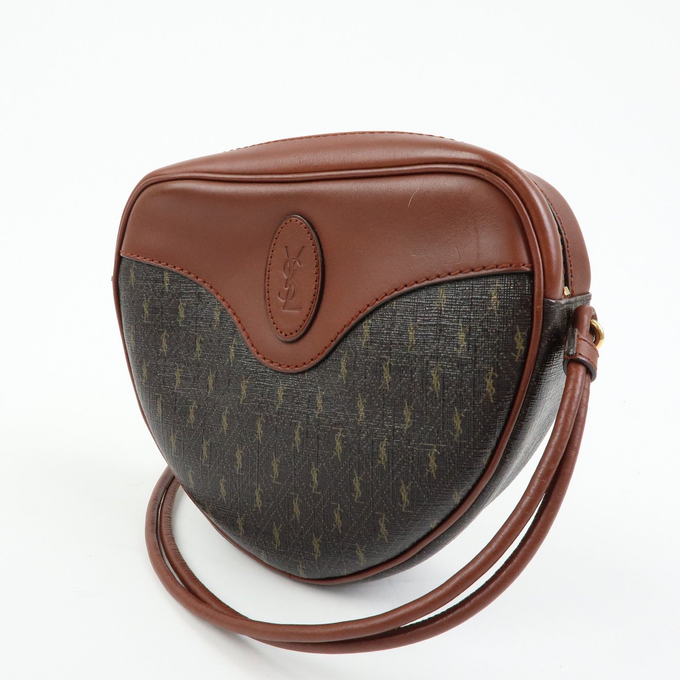 Saint Laurent Le Monogramme Coeur Monogram All Over Coated Canvas and Leather
