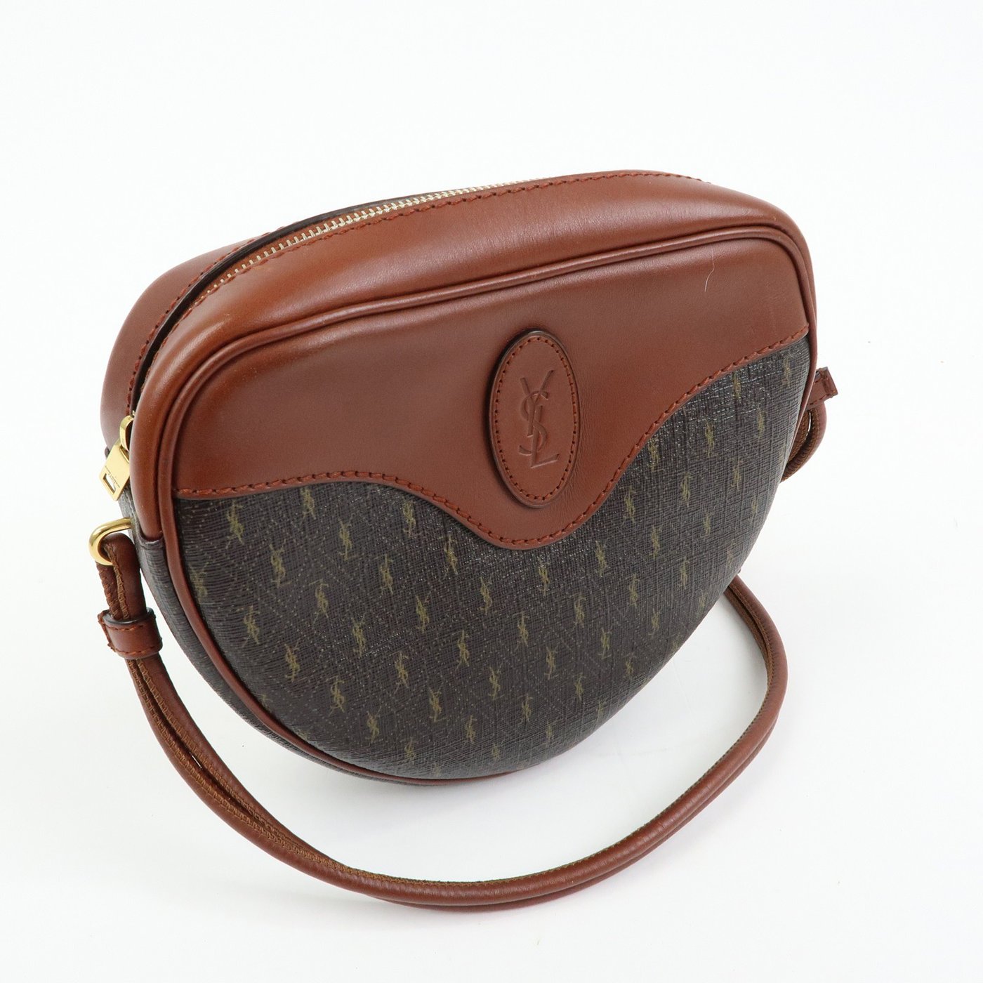 Saint Laurent Le Monogramme Coeur Monogram All Over Coated Canvas and Leather