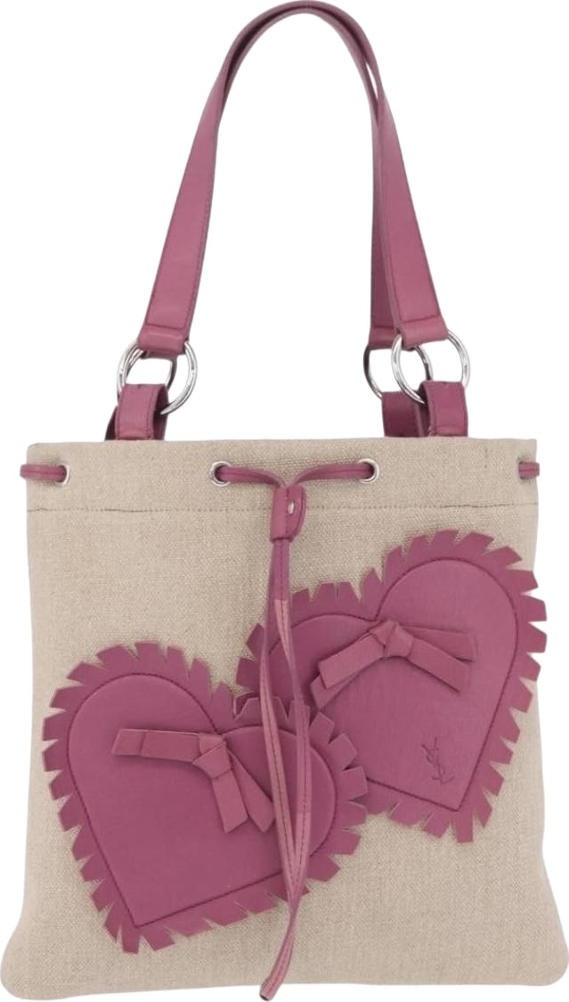 Saint Laurent Kahala Heart Tote Canvas