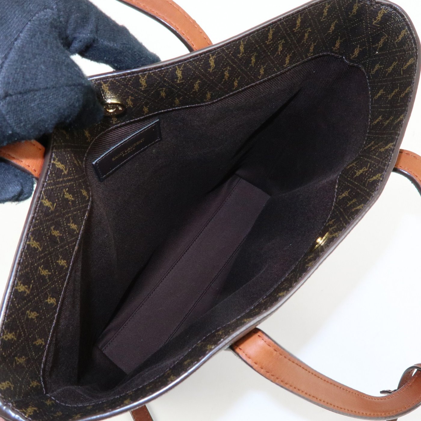 Saint Laurent Le Monogramme Shopper Monogram All Over Coated Canvas and Leather Toy