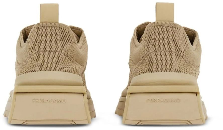 Salvatore Ferragamo Beige Fabric Athletic Sneakers