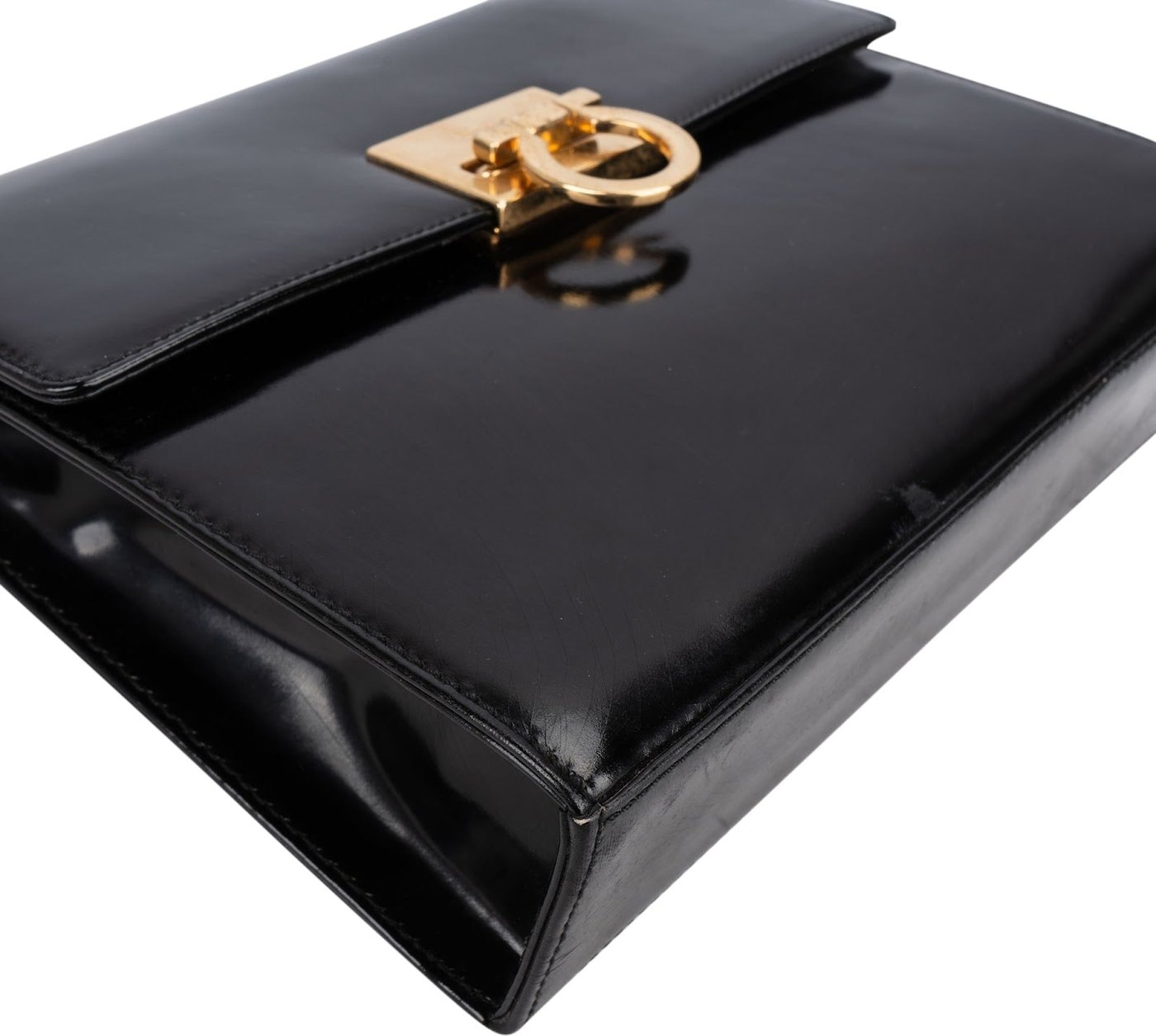 Salvatore Ferragamo Patent Leather Gancini Flap Crossbody Bag