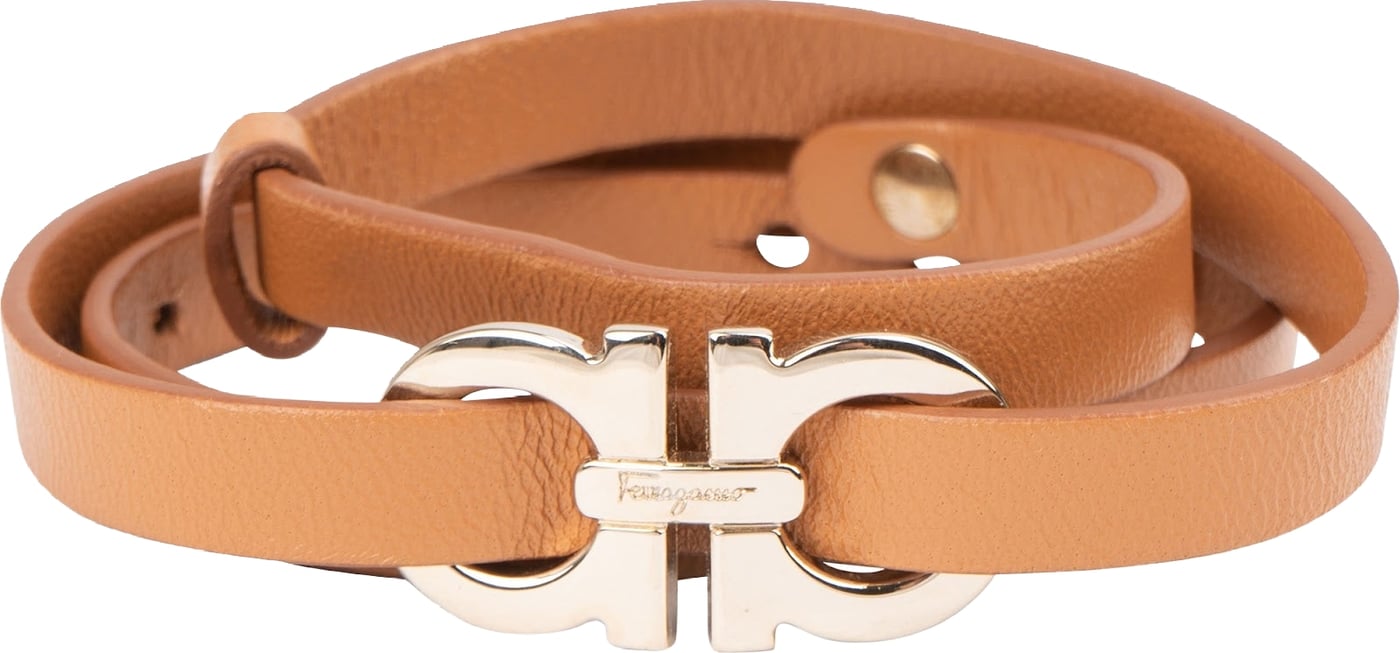 Salvatore Ferragamo Leather Gancini Triple Tour Bracelet