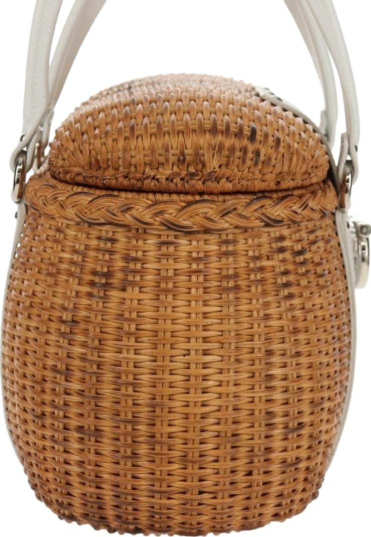 Salvatore Ferragamo Basket Gancini Leather and Wicker