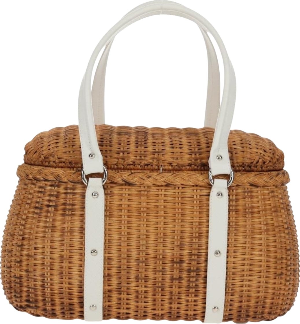 Salvatore Ferragamo Basket Gancini Leather and Wicker