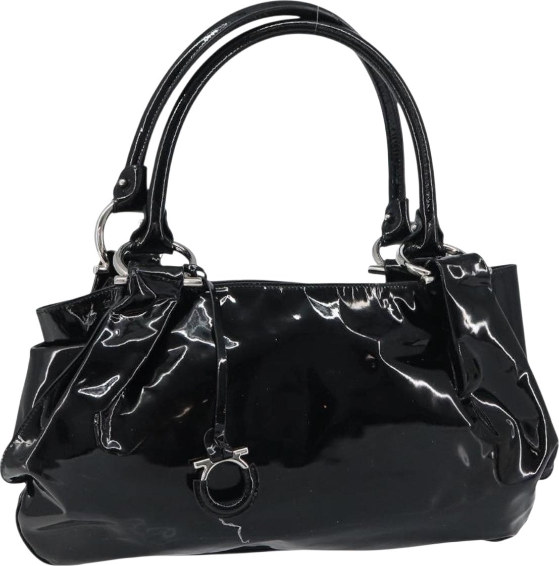 Salvatore Ferragamo Gancini Tote Patent Leather