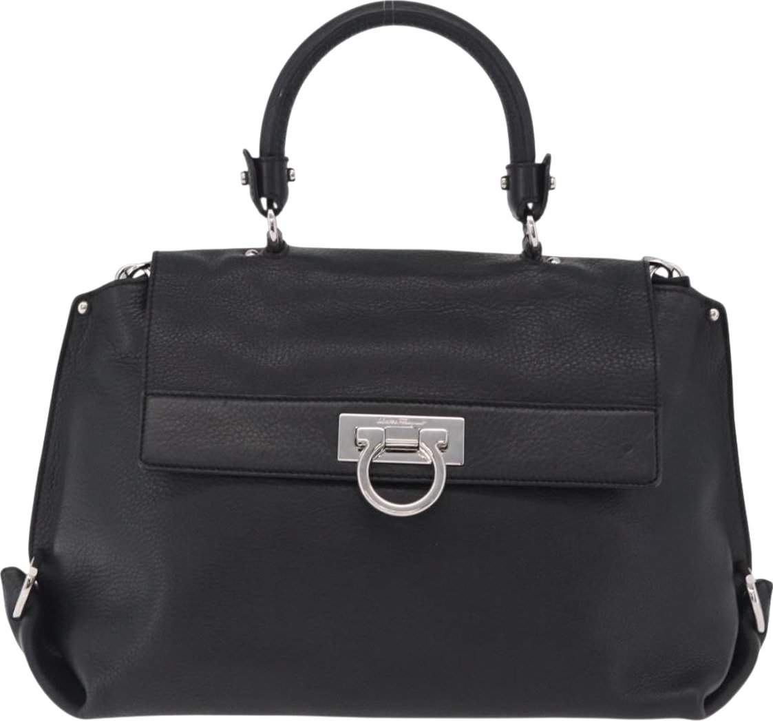 Salvatore Ferragamo Sofia Satchel Grainy Leather Large