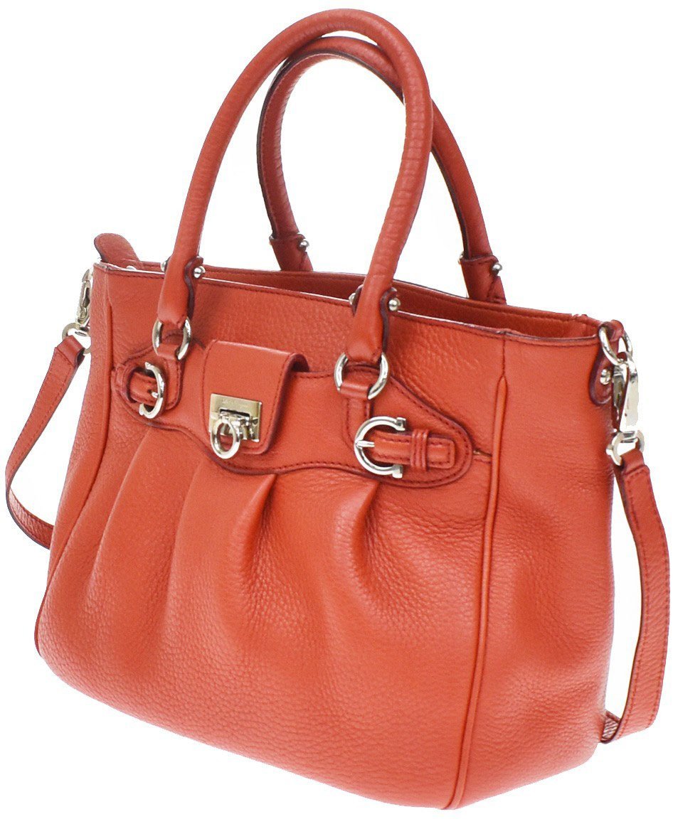 Salvatore Ferragamo Gancini Handle Leather Medium