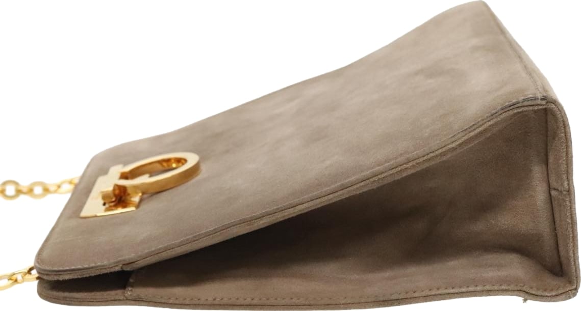 Salvatore Ferragamo Vintage Gancini Chain Suede Medium