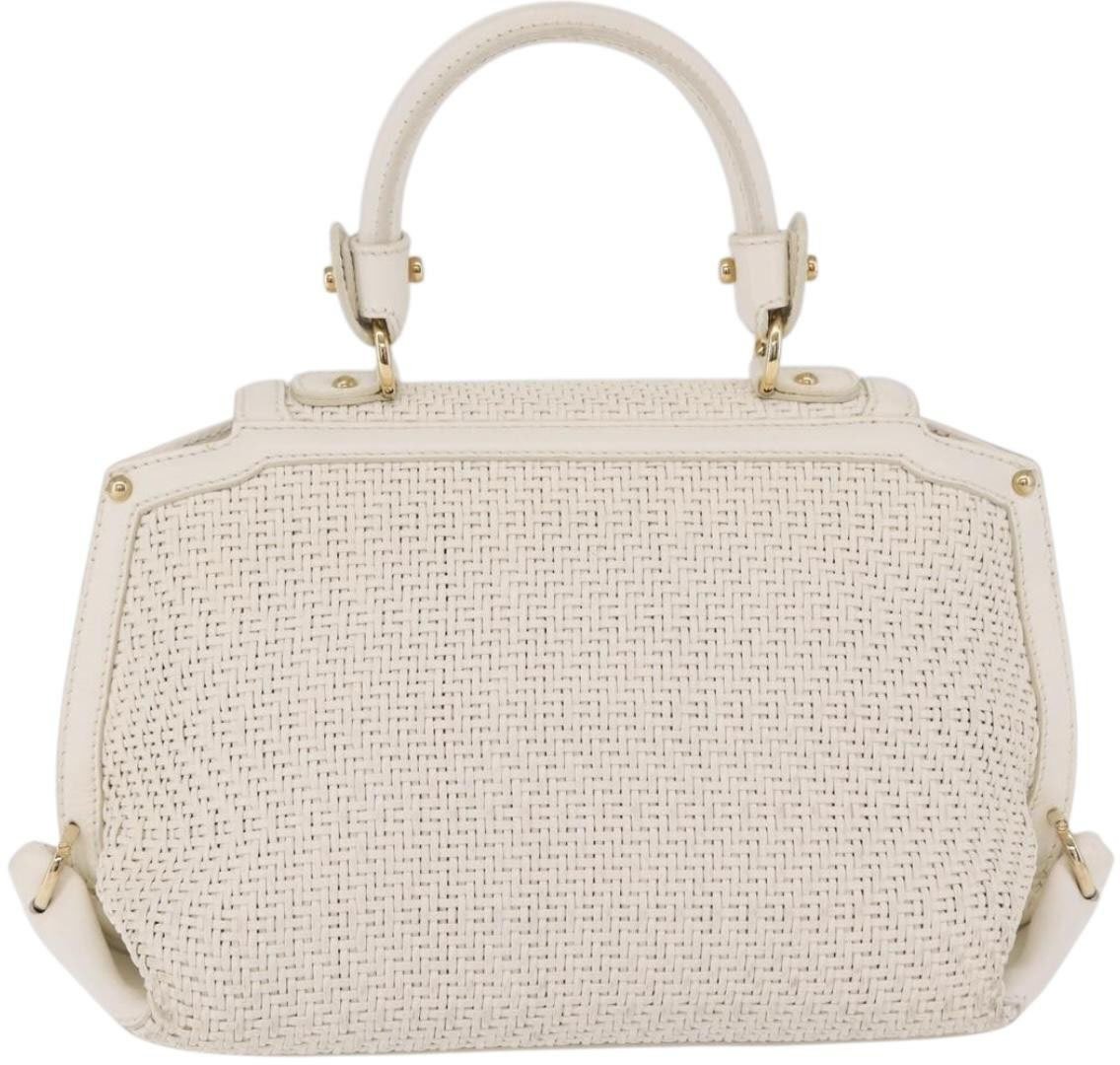 Salvatore Ferragamo Sofia Satchel Woven Leather Medium