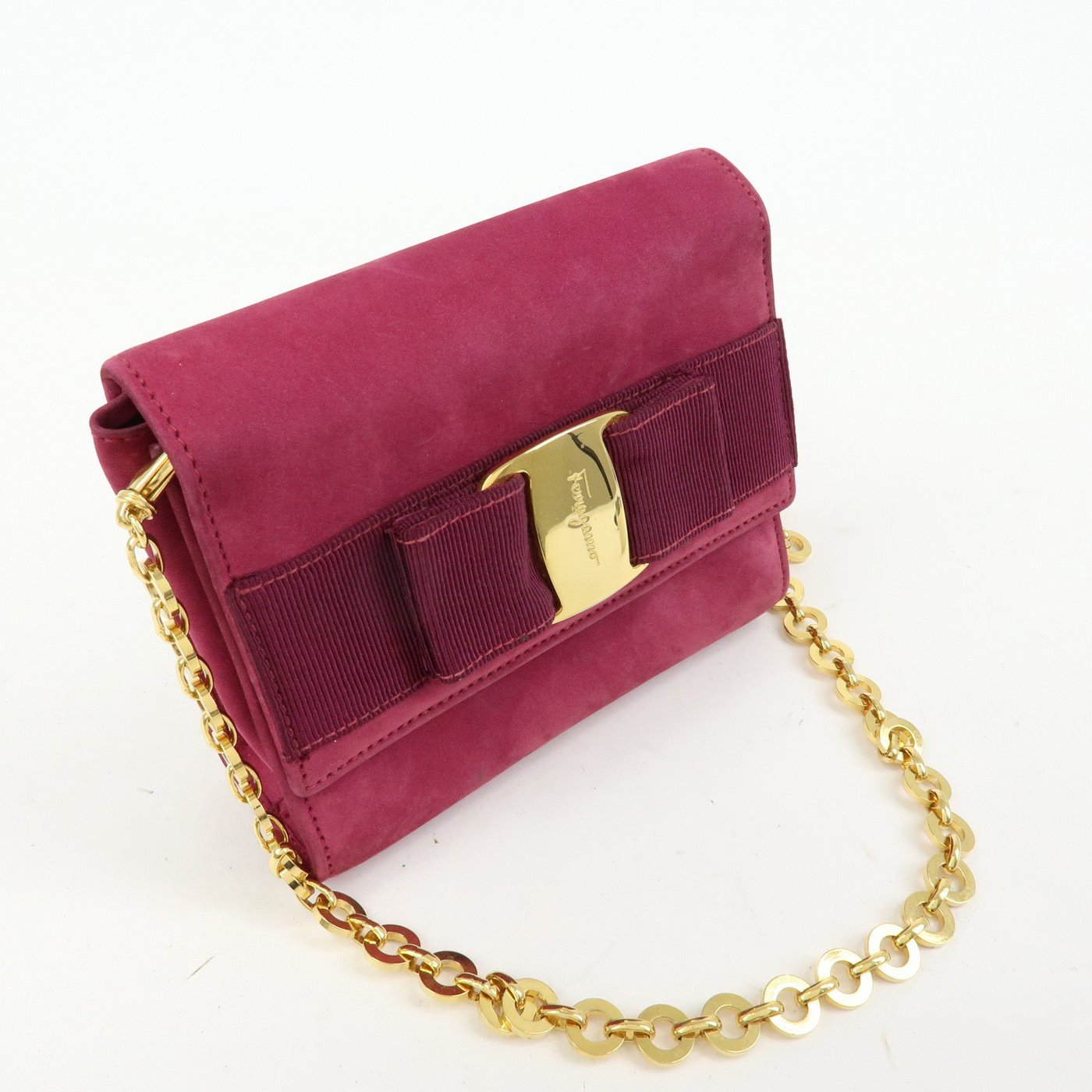Salvatore Ferragamo Ginny Chain Waist Suede Small