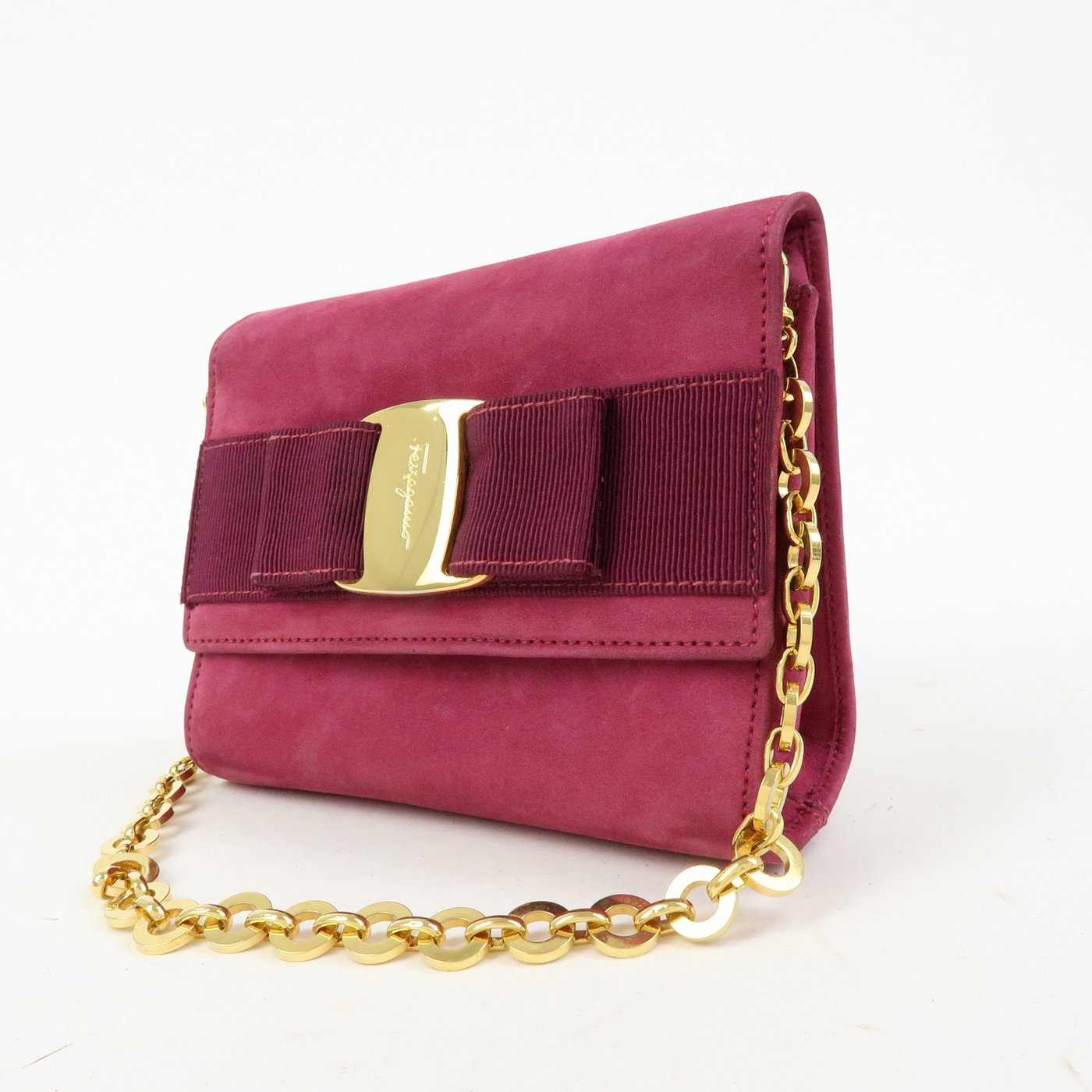 Salvatore Ferragamo Ginny Chain Waist Suede Small