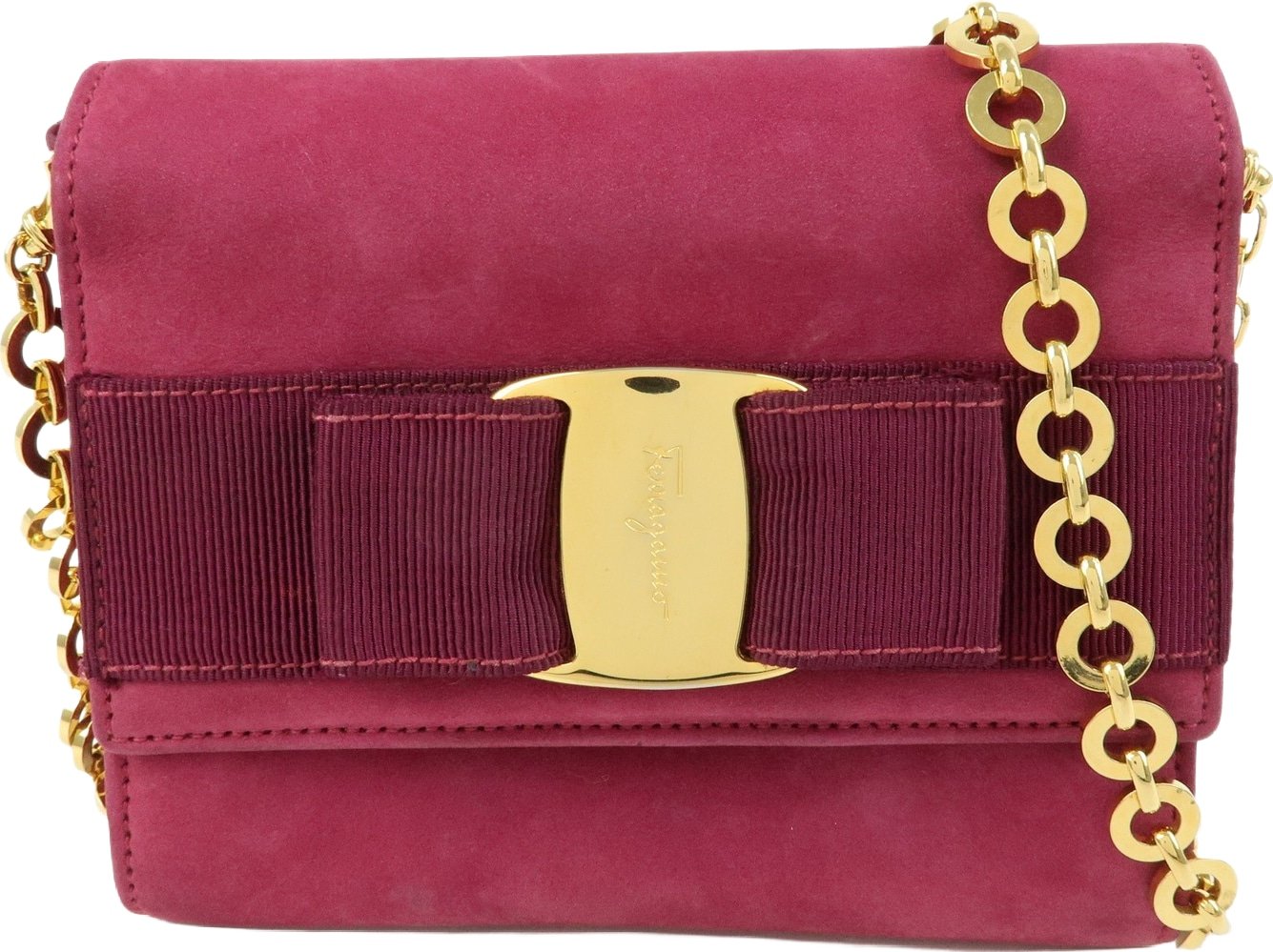 Salvatore Ferragamo Ginny Chain Waist Suede Small