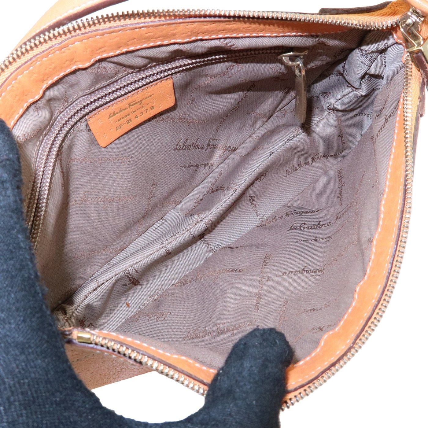 Salvatore Ferragamo Gancini Top Handle Leather Mini