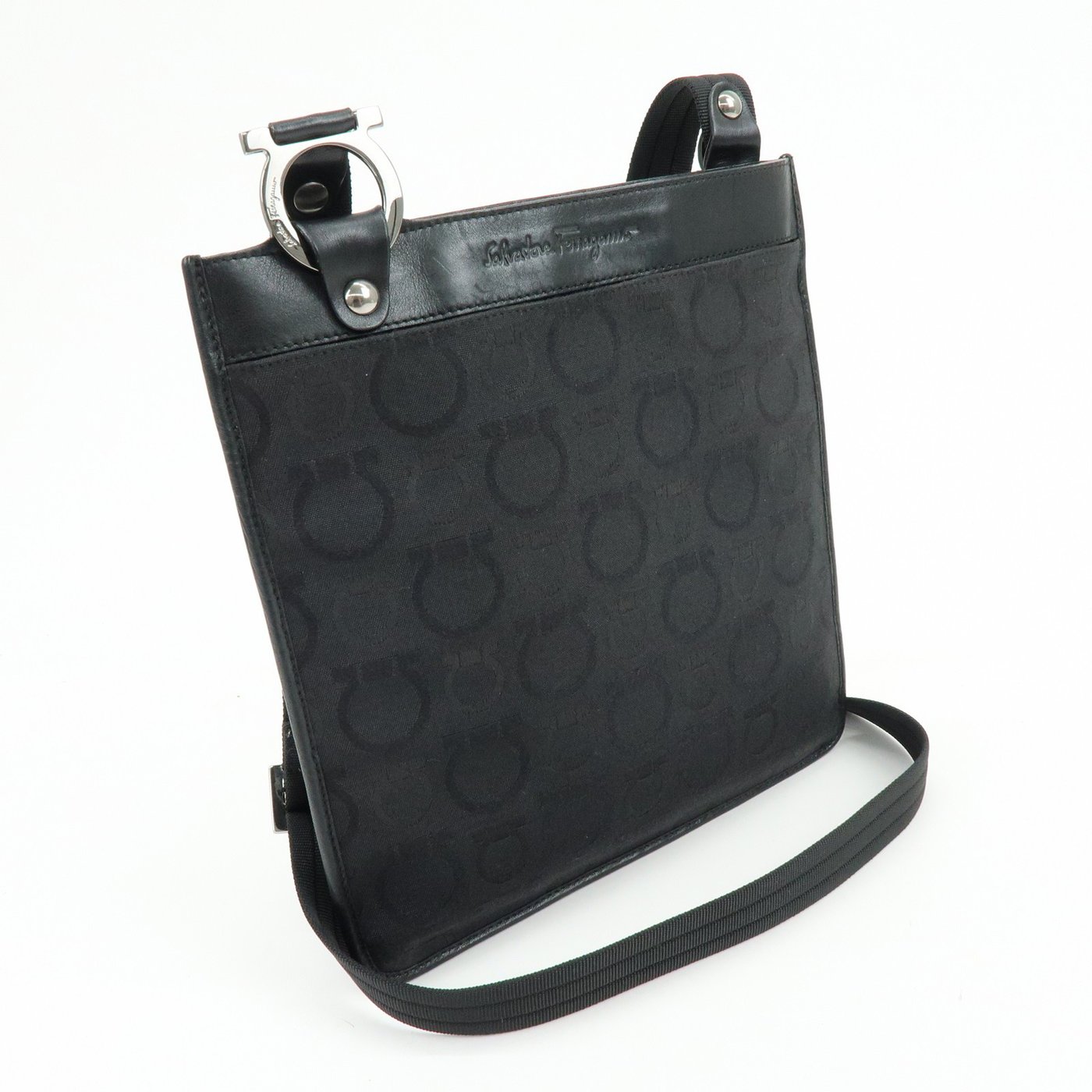 Salvatore Ferragamo Gancini Canvas and Leather