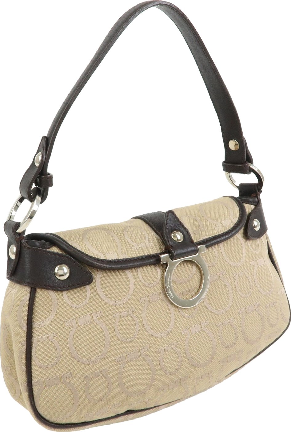 Salvatore Ferragamo Gancini Handle Leather Large