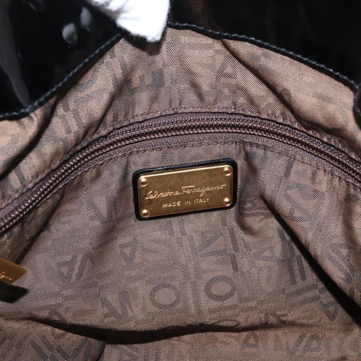 Salvatore Ferragamo Gancini Tote Patent Leather