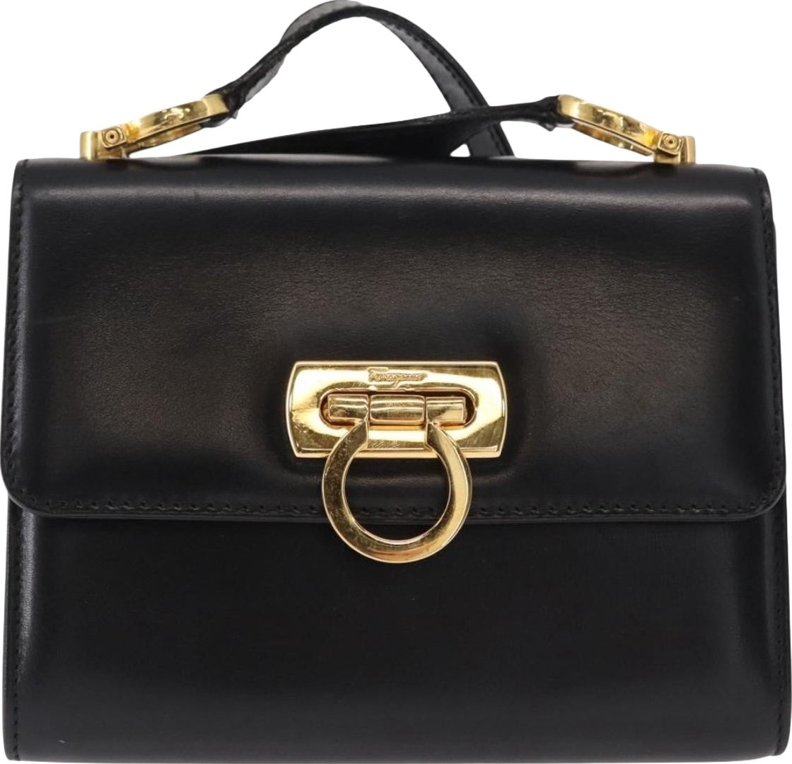 Salvatore Ferragamo Gancini Flap Woven Leather Small