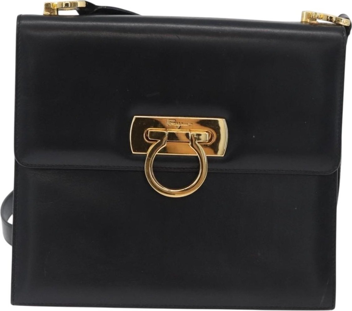 Salvatore Ferragamo Gancini Flap Leather