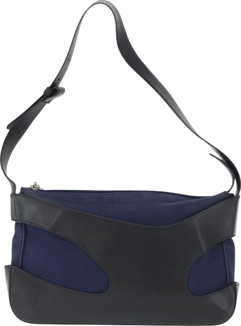 Salvatore Ferragamo Cut Out Leather and Canvas Small