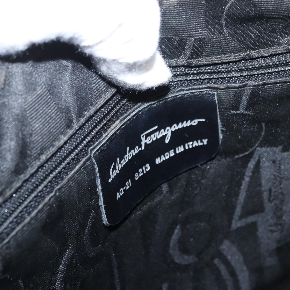 Salvatore Ferragamo Cut Out Leather and Canvas Small