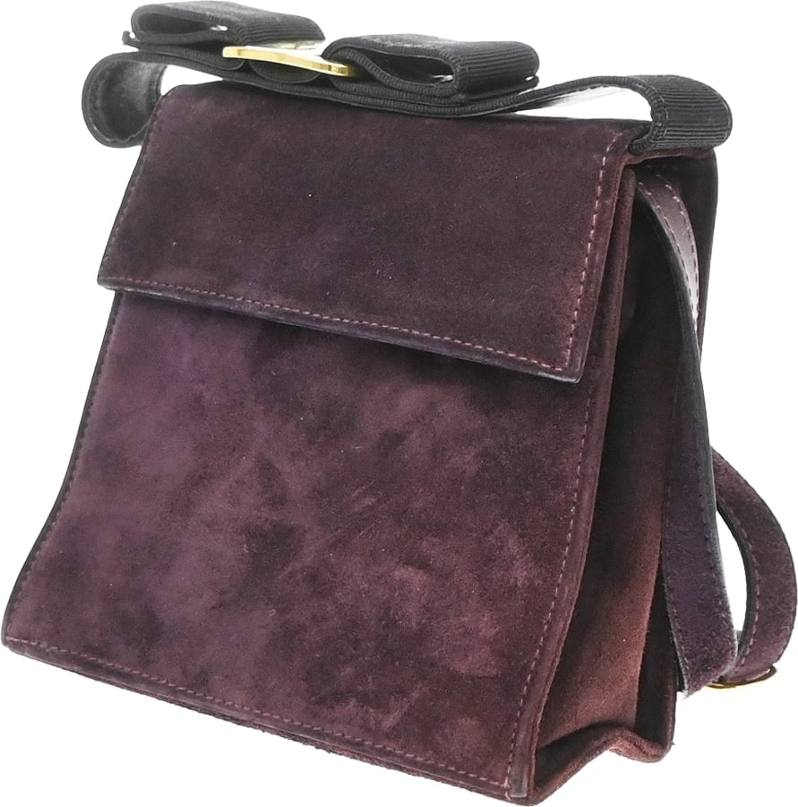 Salvatore Ferragamo Vintage Vara Bow Handle Shoulder Suede Mini