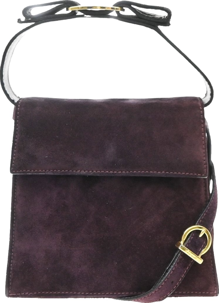 Salvatore Ferragamo Vintage Vara Bow Handle Shoulder Suede Mini